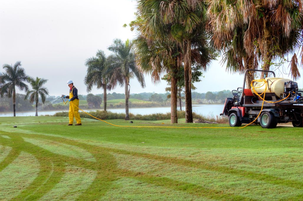 Golf Course Greens Receiving Pre-emergent Application